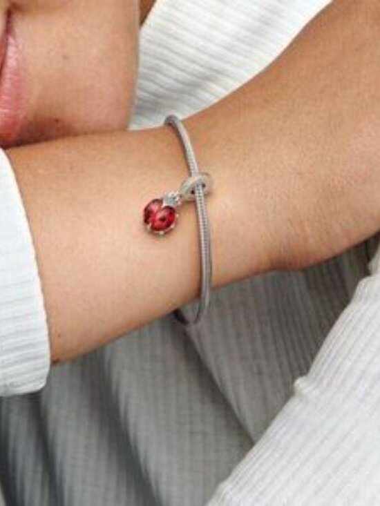 Pandora Red Ladybird Dangle Charm - Picture 3 of 4